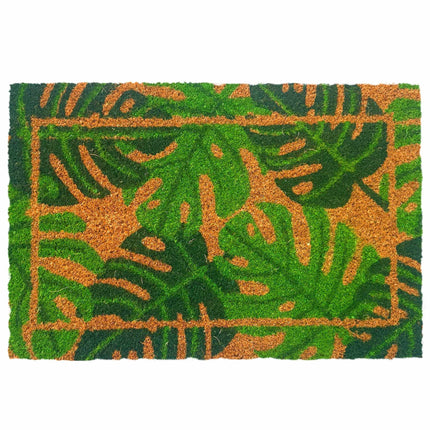 Coconut Fibre Doormat, Botanical Design, 60x40 cm