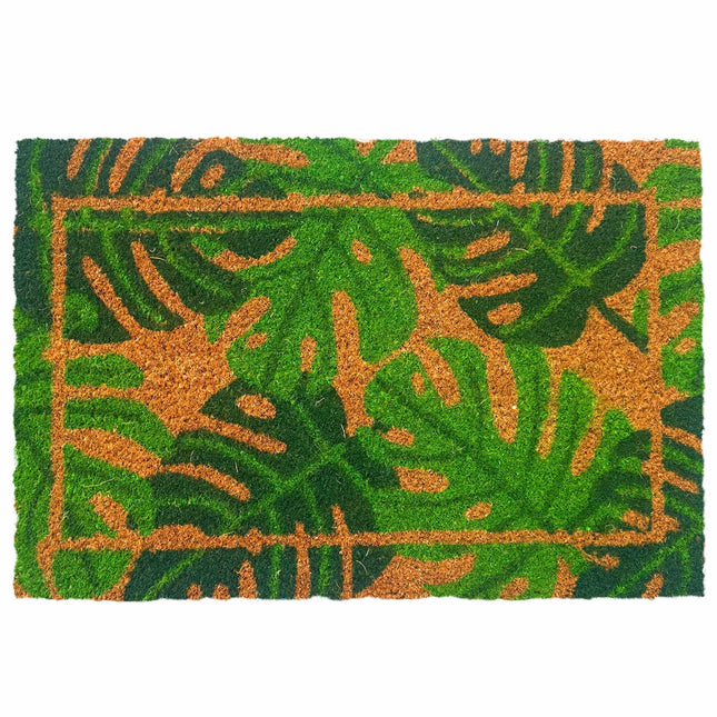 Coconut Fibre Doormat, Botanical Design, 60x40 cm