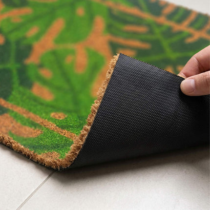Coconut Fibre Doormat, Botanical Design, 60x40 cm
