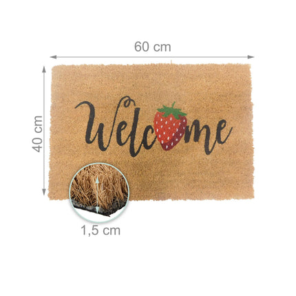 Coconut Fibre Welcome Mat – Non-Slip, Indoor/Outdoor Use
