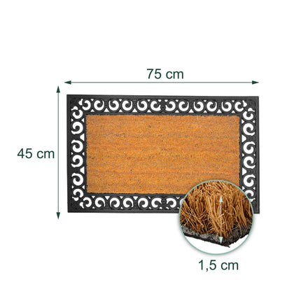 Coconut & Rubber Doormat, 75 x 45 cm, Non-Slip