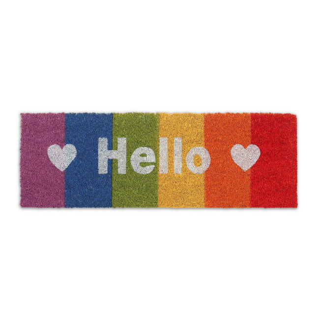 Coconut doormat "Hello" rainbow