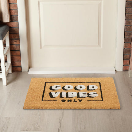 Coconut door mat Only good vibes