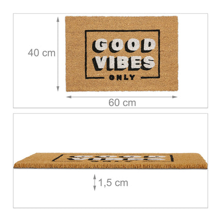 Coconut door mat Only good vibes