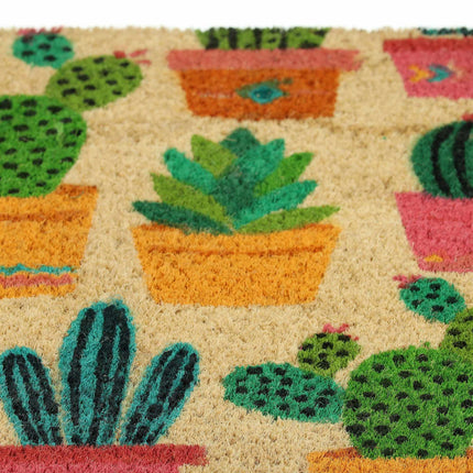 Coconut door mat cactus