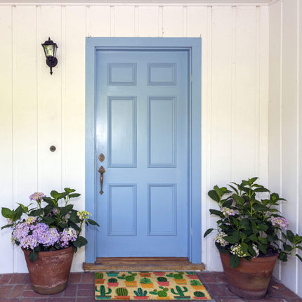 Coconut door mat cactus