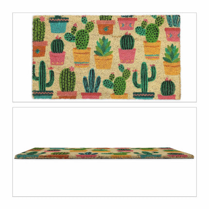 Coconut door mat cactus