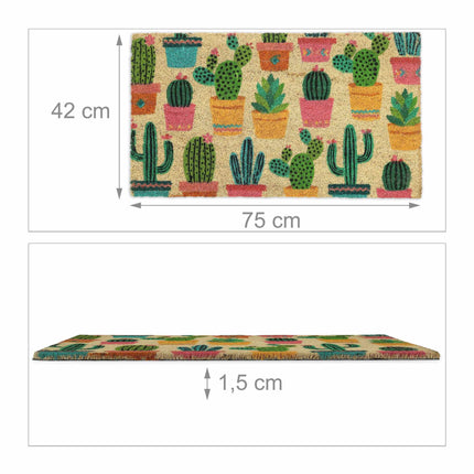 Coconut door mat cactus