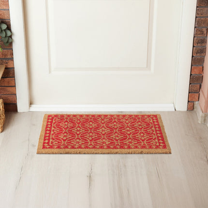 Coconut doormat floral pattern