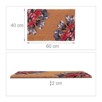 Coconut door mat flowers