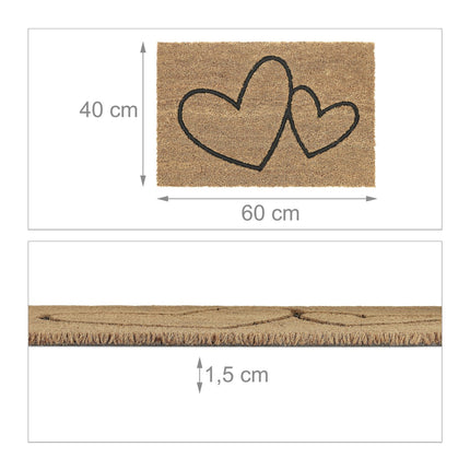 Coconut doormat hearts