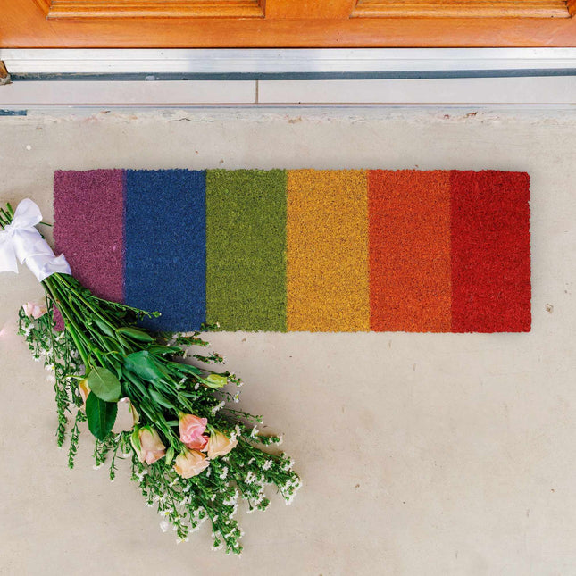Coconut door mat rainbow