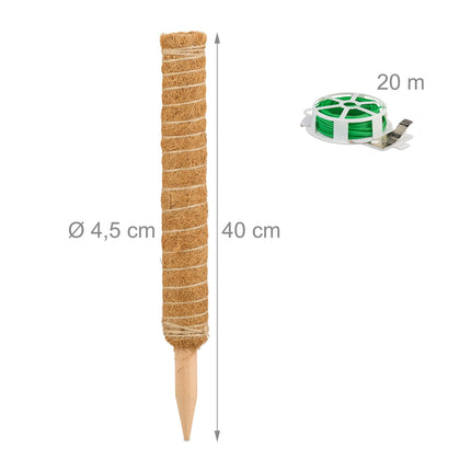 Coconut sticks 4-pack 40 cm with floral wire