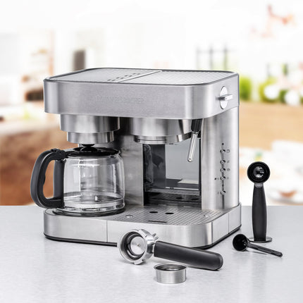 Coffee & Espresso Maker – Stainless Steel, 10-Cup, 19-Bar