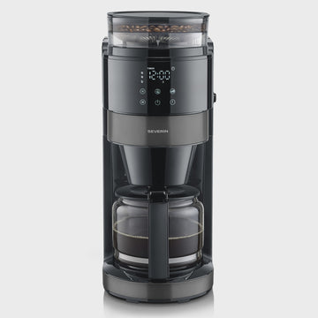 Coffee Maker with Grinder, 10-Cup Capacity, Dark Inox