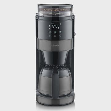 Coffee Maker with Grinder, 8-Cup, Dark Inox, Timer