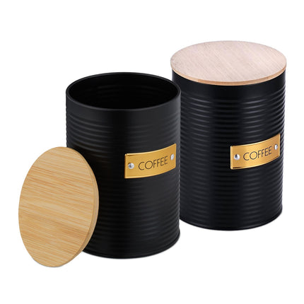 Coffee Storage Tin with Airtight Bamboo Lid