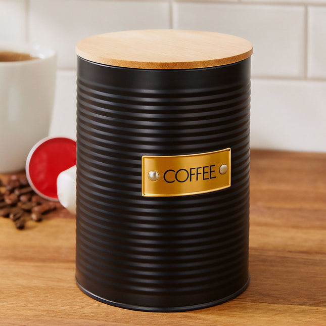 Coffee Storage Tin with Airtight Bamboo Lid