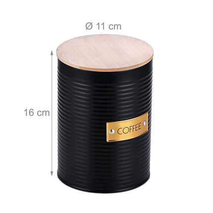 Coffee Storage Tin with Airtight Bamboo Lid