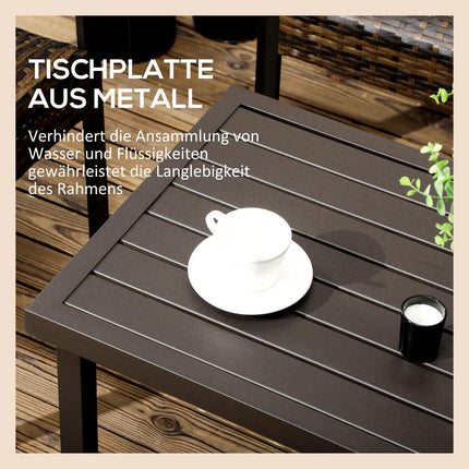 Rectangular coffee table in steel - Wood look, 91x51x46 cm