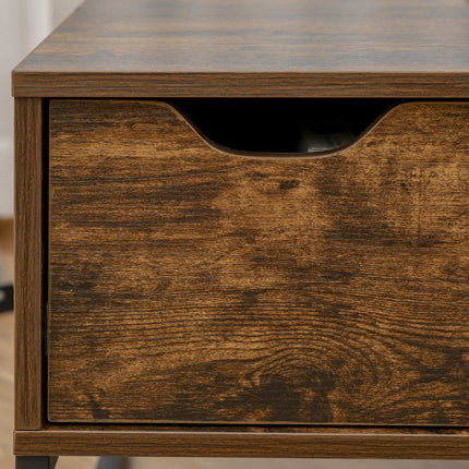 Height adjustable Brown coffee table, chipboard, 100x60x40 cm