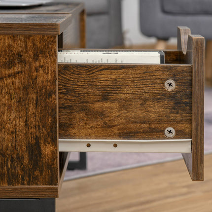 Height adjustable Brown coffee table, chipboard, 100x60x40 cm