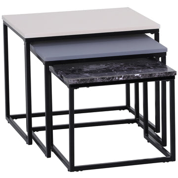 Modern coffee table with metal base, MDF, three colors