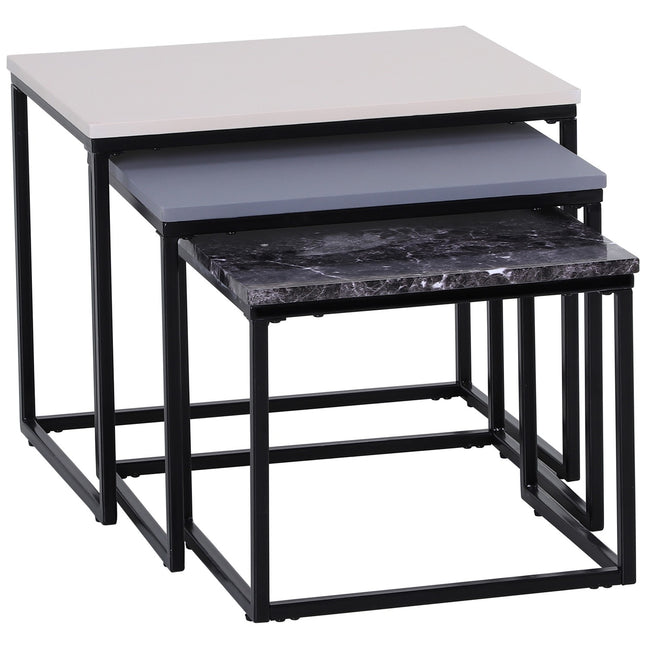 Modern coffee table with metal base, MDF, three colors