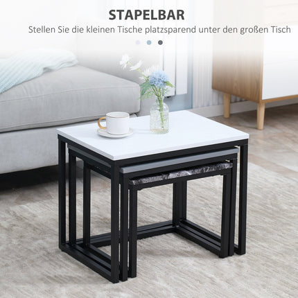 Modern coffee table with metal base, MDF, three colors