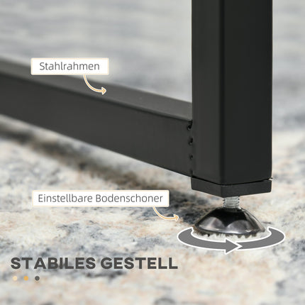Nesting coffee table set of 2 with glass top - black steel