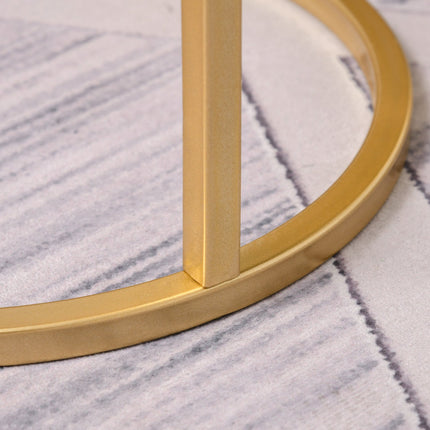 Round coffee table set of 2 - Retro design, gold finish