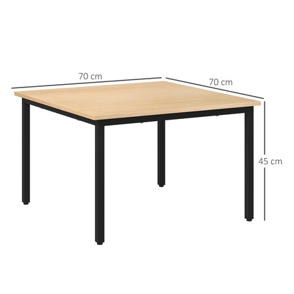 Fir Wood Coffee Table, Metal frame, 70x70x45 cm