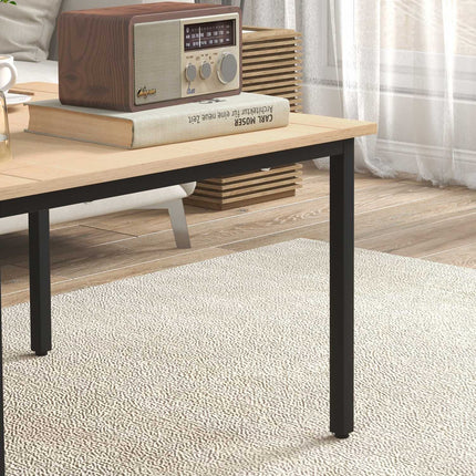 Fir Wood Coffee Table, Metal frame, 70x70x45 cm