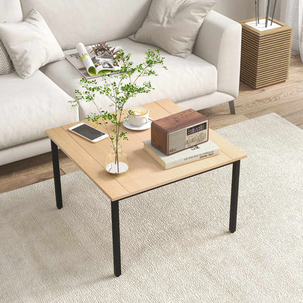 Fir Wood Coffee Table, Metal frame, 70x70x45 cm
