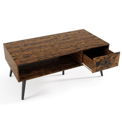 Coffee Table with Drawer and Open Shelf, 109 x 55 x 39.5 cm