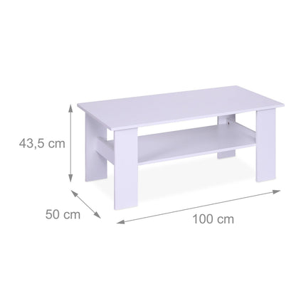 Coffee Table with Lower Shelf – Modern Design, Easy Clean