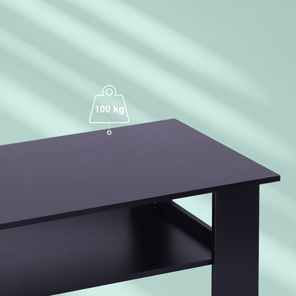 Coffee Table with Lower Shelf – Modern Design, Easy Clean
