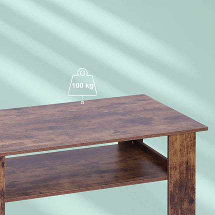 Coffee Table with Lower Shelf – Modern Design, Easy Clean