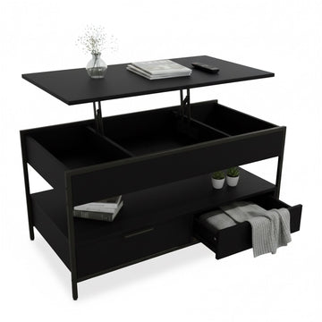 Coffee Table with Storage, Adjustable Height