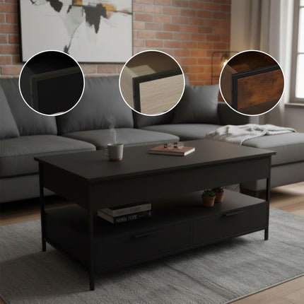 Coffee Table with Storage, Adjustable Height