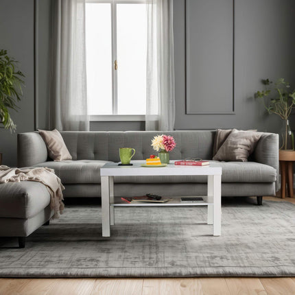 Coffee table 2 shelves white