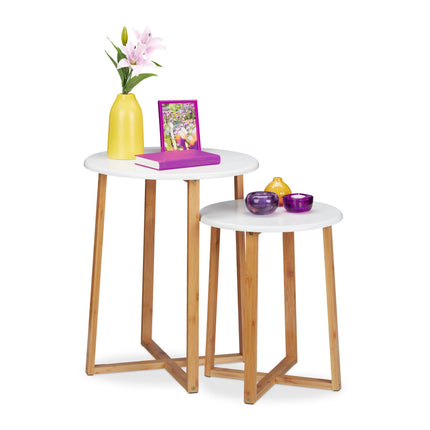 Coffee table in set of 2 white