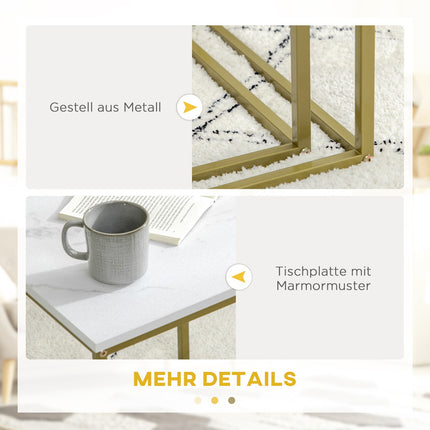 Nesting coffee table set of 2 - white steel frame