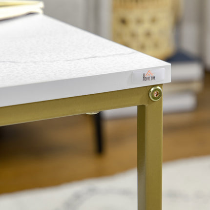 Nesting coffee table set of 2 - white steel frame