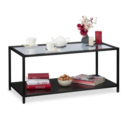 Coffee table with glass top