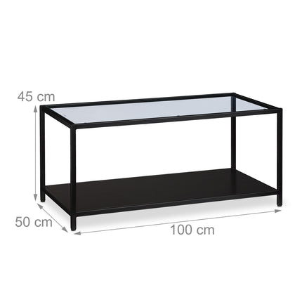 Coffee table with glass top