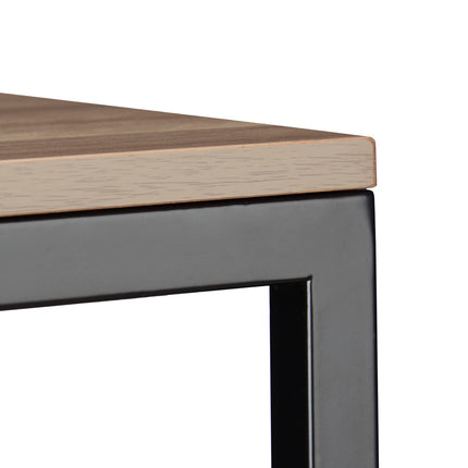 Coffee table with metal frame
