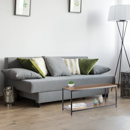 Coffee table with metal frame