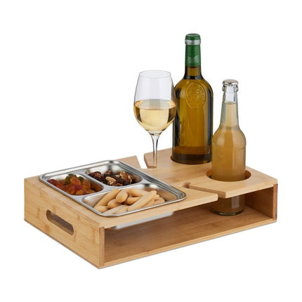 Coffee table with tray in stainless steel