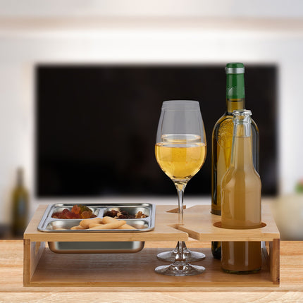 Coffee table with tray in stainless steel